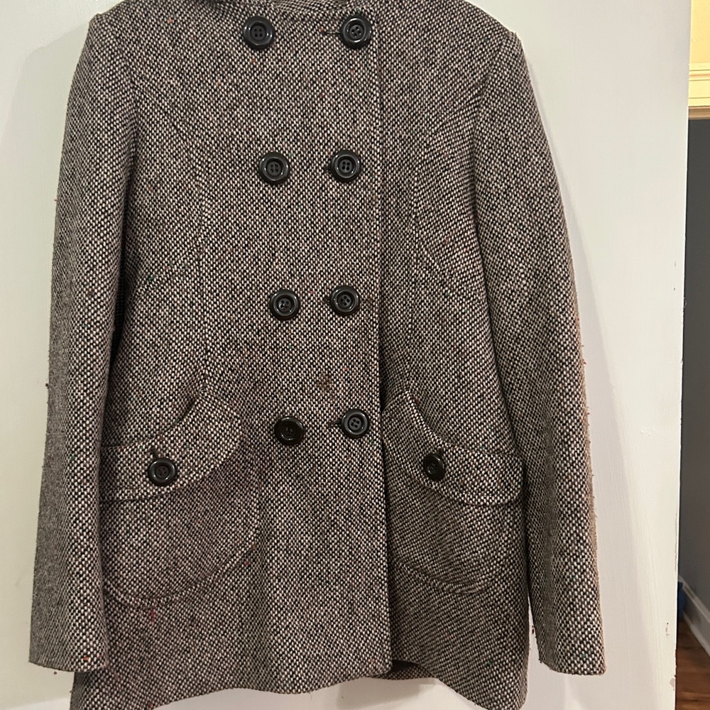Jennifer Lopez Black and Gray Pea Coat